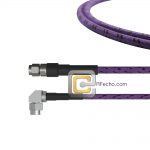 SMA Male to Right Angle SMA Male, 26.5 GHz, Composite OM-160FLEX Coax and RoHS