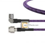 Low Loss Right Angle TNC Male to TNC Male, 11 GHz, composite LL142 Coax and RoHS