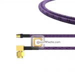 Right Angle SMA Male to Mini SMP Female, 26.5 GHz, CompositeOM-086 Coax and RoHS