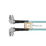 Low Loss Right Angle SMA Male to Right Angle SMA Male, 26.5 GHz, OM-141FLEX Coax and RoHS