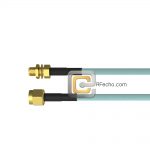 Low Loss SMA Female Bulkhead to SMA Male, 26.5 GHz, OM-141FLEX Coax and RoHS