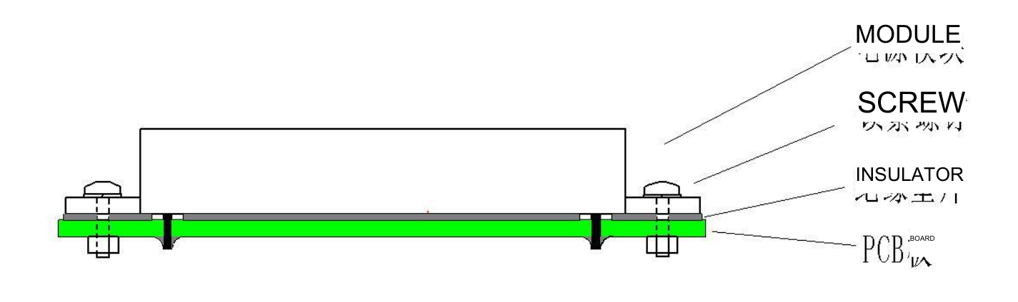 Technical figure: Module, Screw, Insulator, PCB