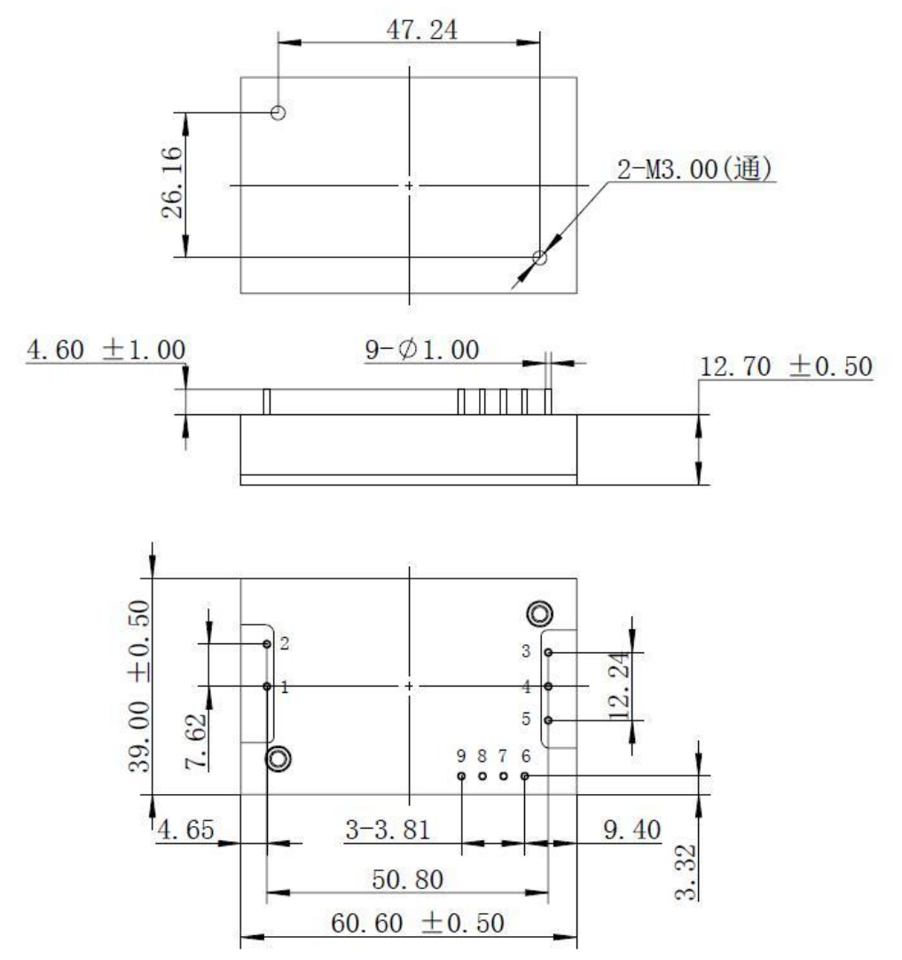Technical figure: 2-M3.00 THRU