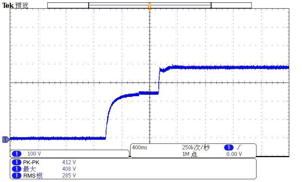 Technical figure: Tek Preview, 1 RMS, 250 kS/s, 1Mpts, Max, RMS