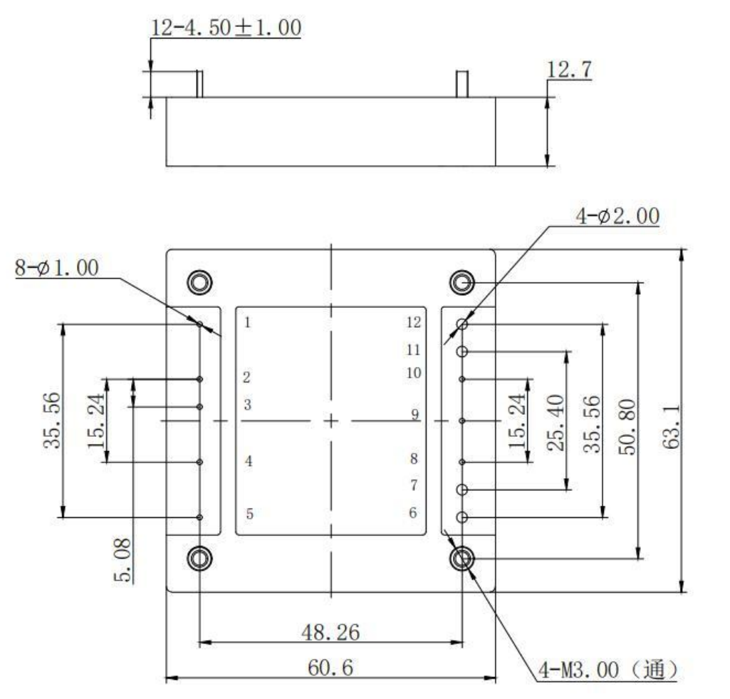 Technical figure: 4-M3.00 THRU