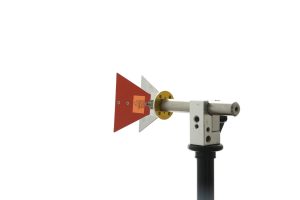 Broadband dual ridged horn antenna with frequency range of 2-32GHz and 10dBi Typ. gain