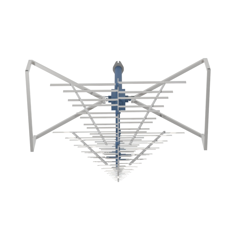 8.5 dBi Gain, 0.03GHz to 6GHz, Stacked Logarithmic Periodic Antenna OVLP-00360