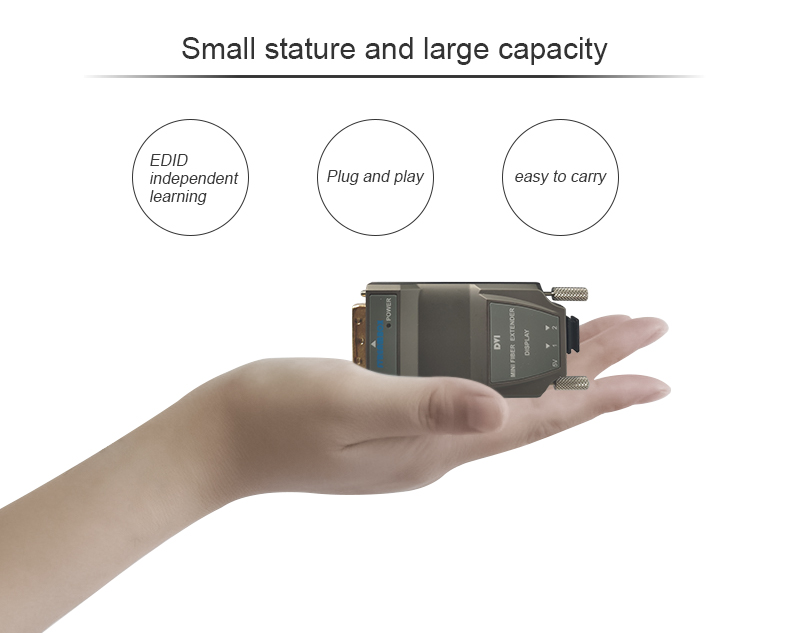 2 LC Port DVI Optic Fiber Transceiver For Optical Fiber Cable Extender-Outline