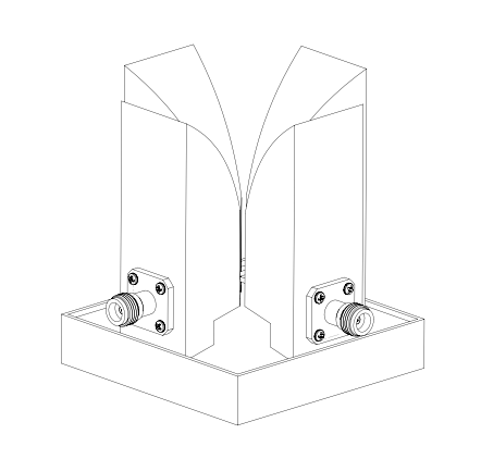 1.5-7.5 dBi Gain, 2GHz to 6GHz, Dual Polarized Horn Antenna-Outline