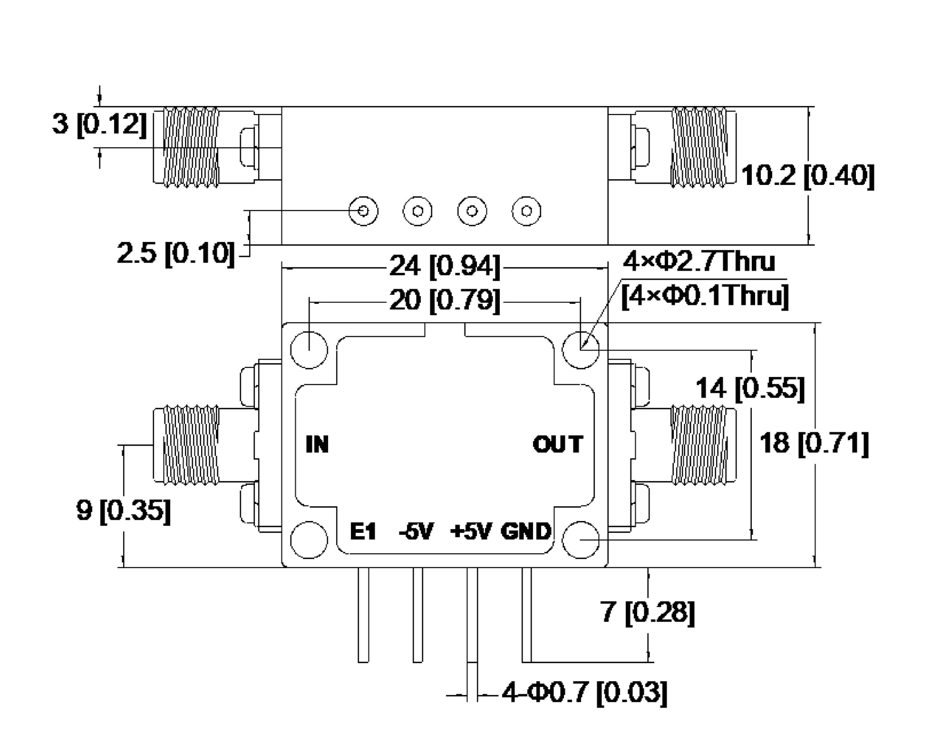 1–20 GHz Absorptive SPST PIN Switch-Outline