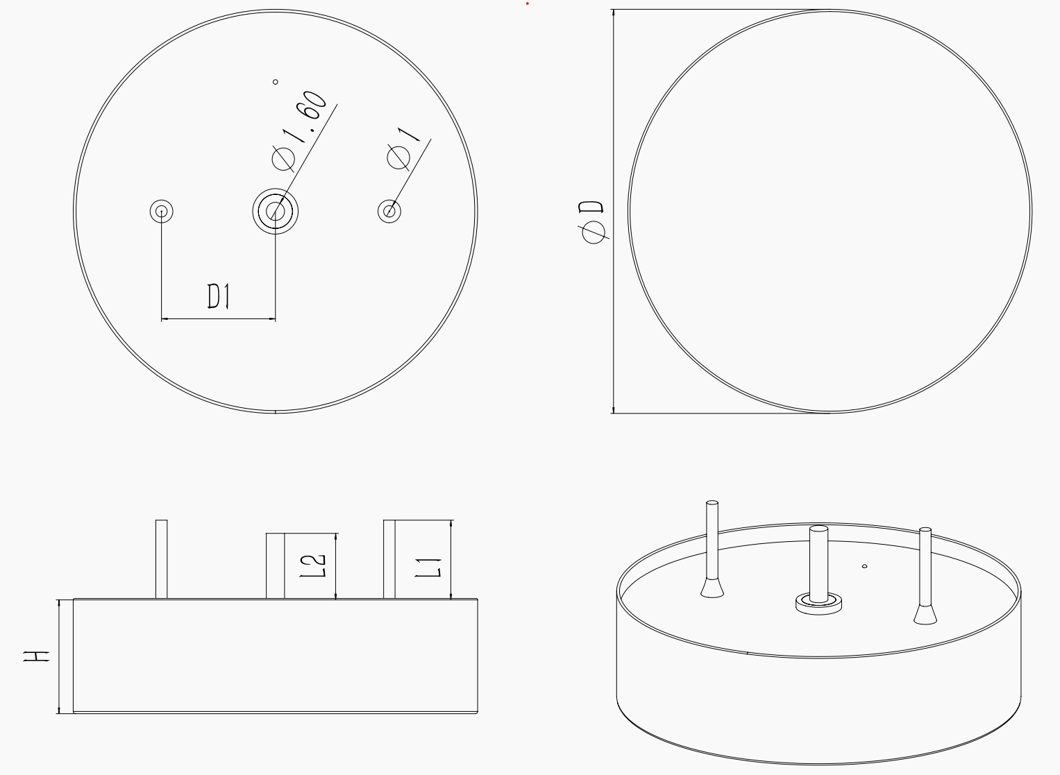 100 V / 900 uF CAK36C Hermetically Sealed High-Energy Composite Tantalum Capacitor-Outline