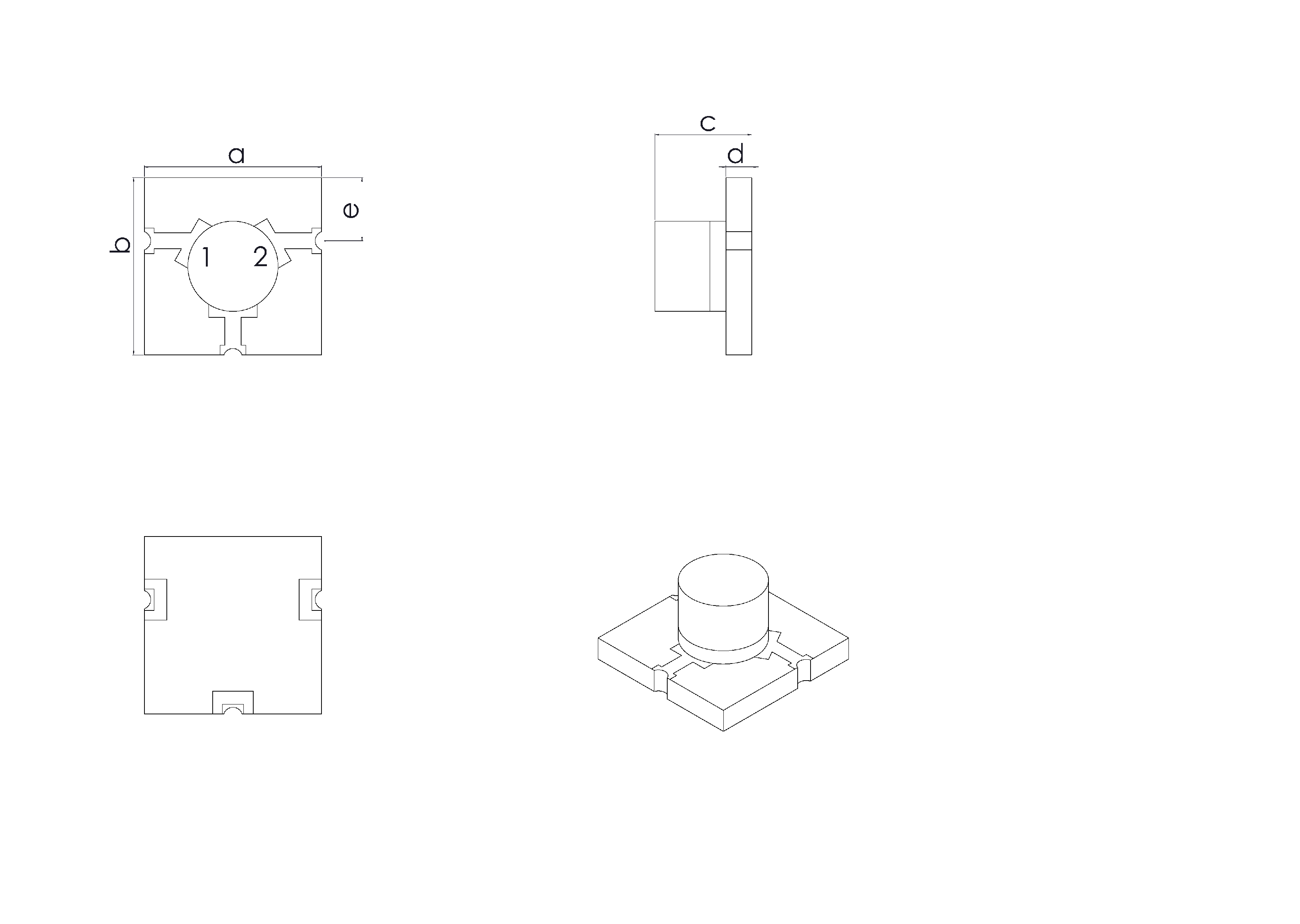 21 GHz to 23 GHz, 1.3 dB Insertion Loss, 18.0 dB Isolation, Micro-Strip Series Circulators OH5A022-21000-23000-Outline