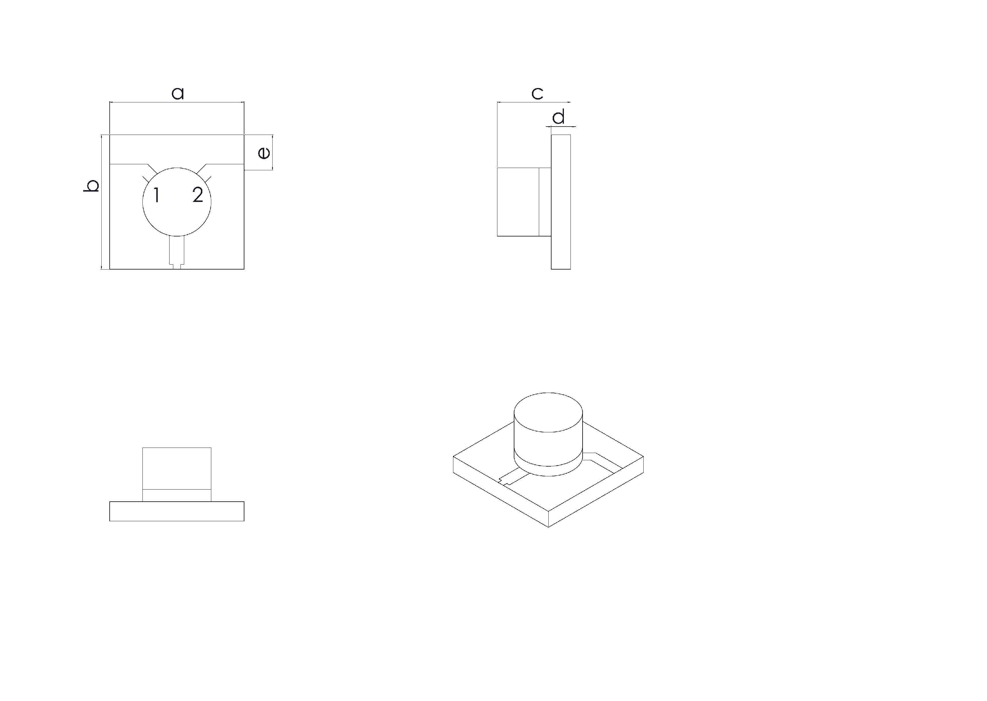 8.0 GHz to 12.0 GHz, 1.35 dB Insertion Loss, 15.0 dB Isolation, Micro-Strip Series Circulators OH5A035-8.0-12.0-Outline