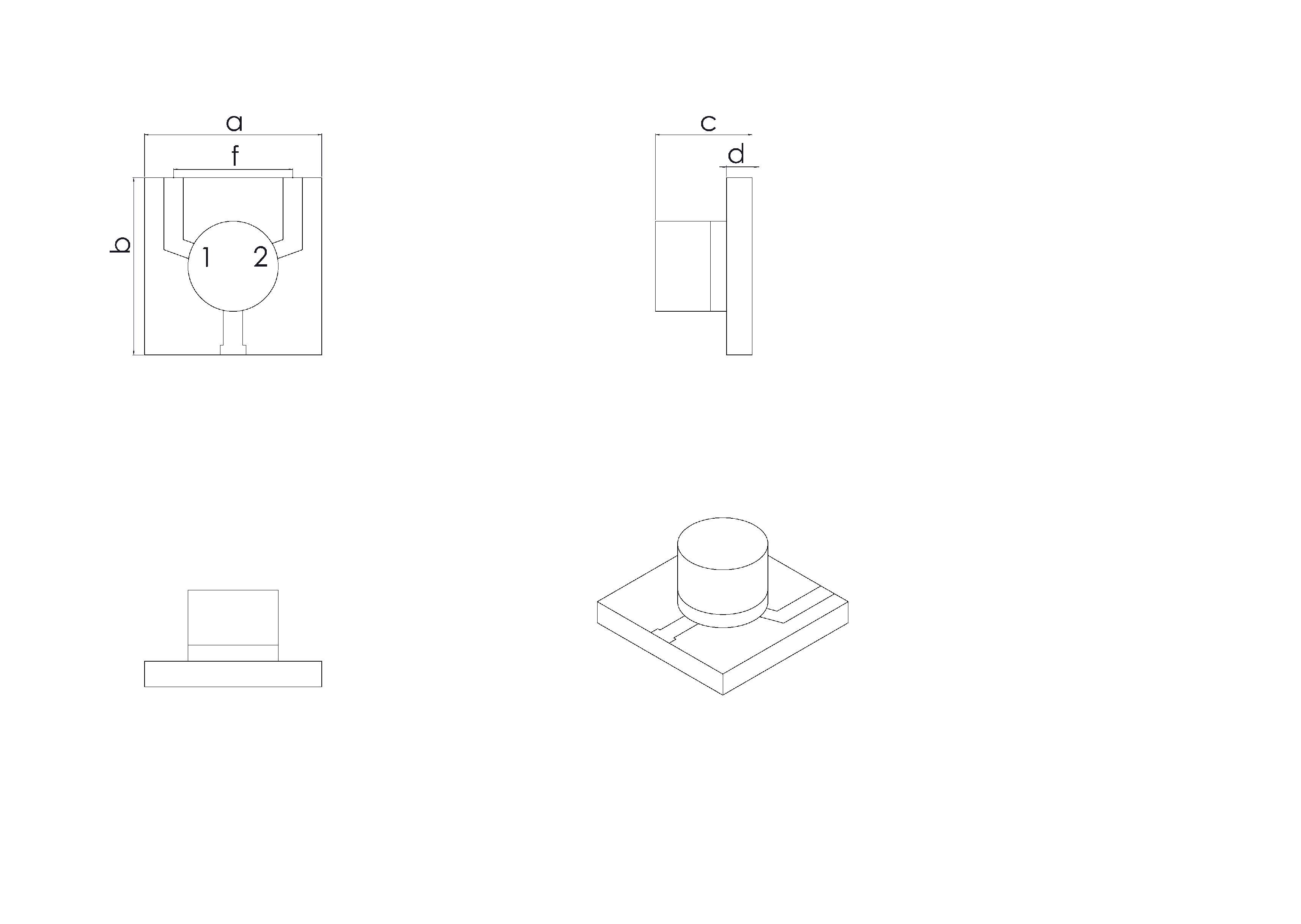 8.0 GHz to 12.0 GHz, 15.0 dB Insertion Loss, 0.5 dB Isolation, Micro-Strip Series Circulators OH5A036-8.0-12.0-Outline