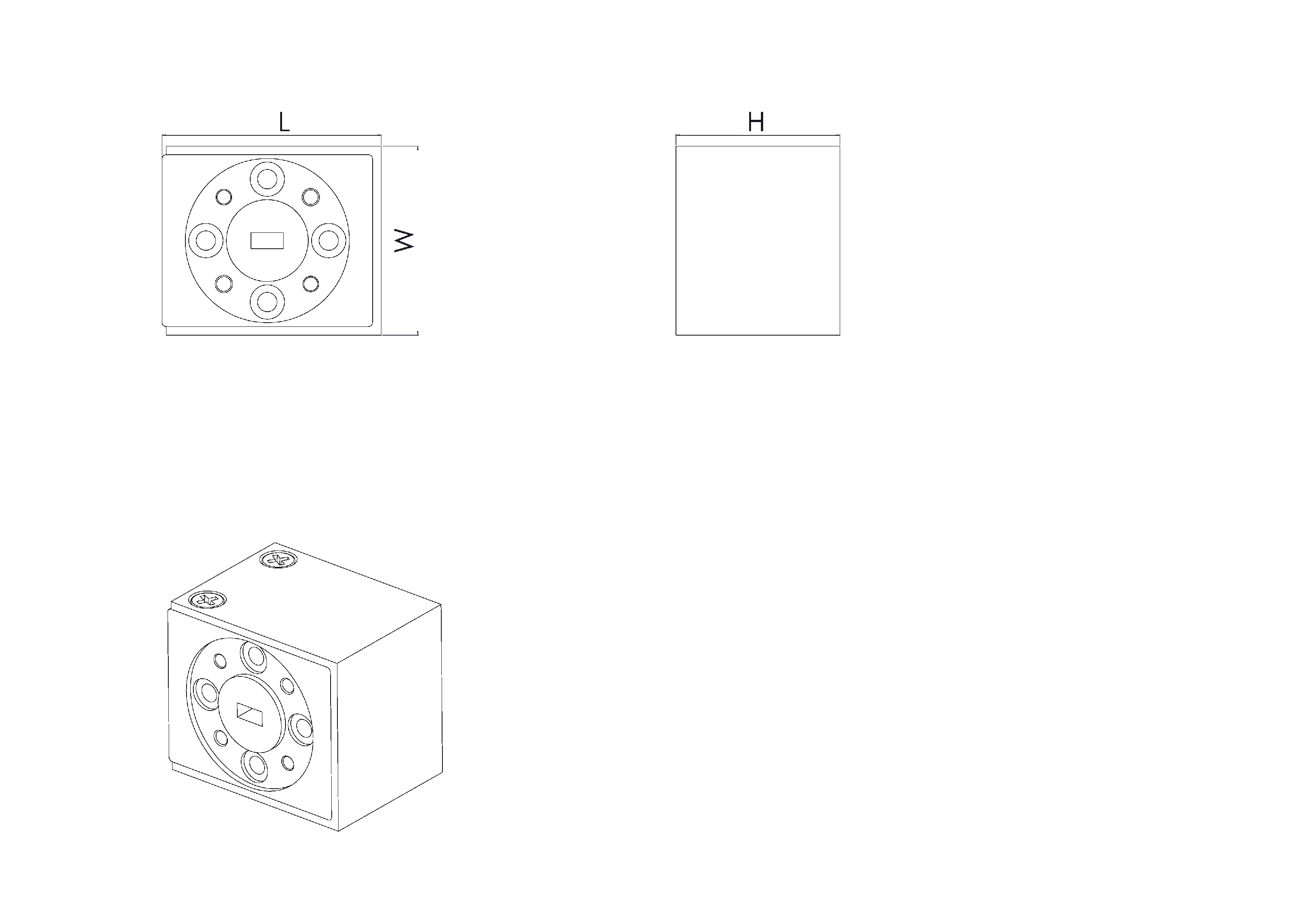 22.0 GHz to 33.0 GHz, 0.45 dB Insertion Loss, -33.0 dB Isolation, Waveguide Series Isolator-OHTD22-33.0-22-33.0-Outline