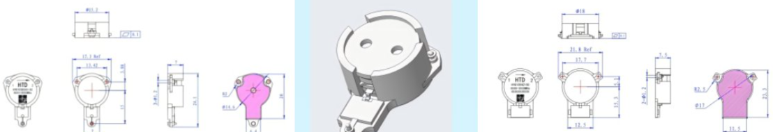 1.805 GHz to 1.88 GHz, 0.25 dB Insertion Loss, 23.0 dB Isolation, SMD Series Isolators Isolator-OHYG105H-1805-1880-Outline