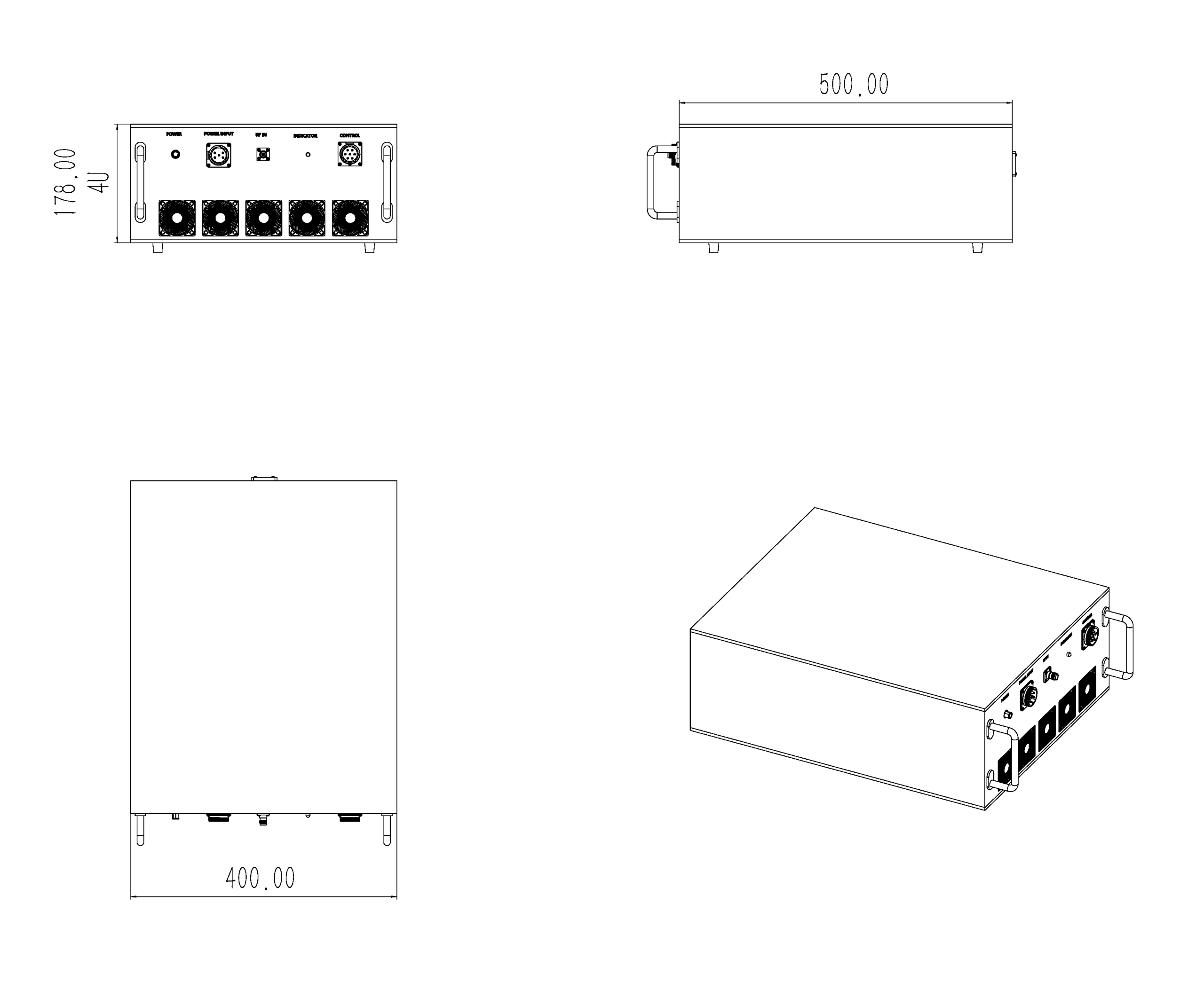 400W Ku-Band GaN Downlink SSPA – 10.7-12.75GHz Solid State Power Amplifier-Outline