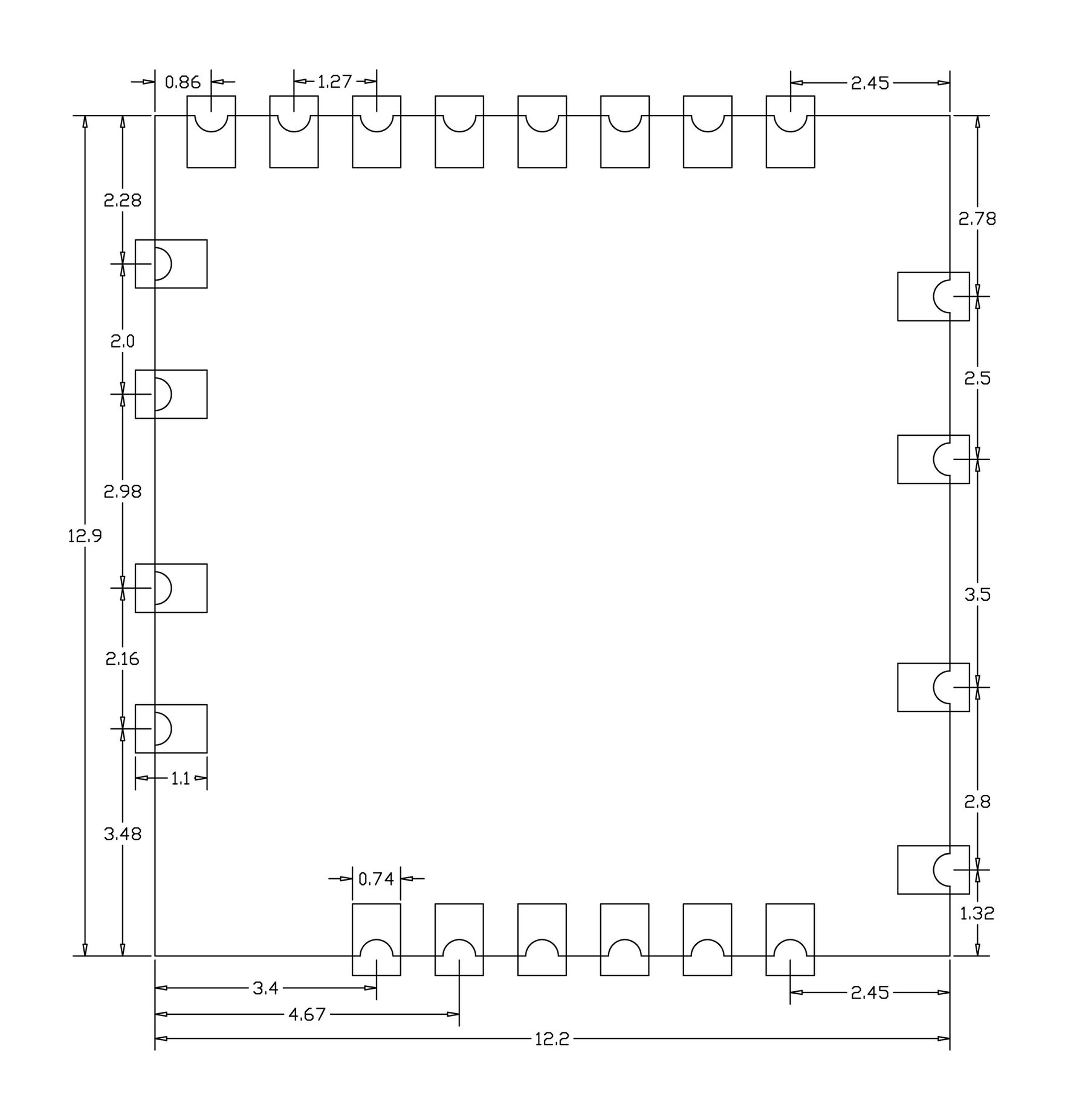 433Mbps USB2.0 Wi-Fi 5 Module 6111E-UC-Outline