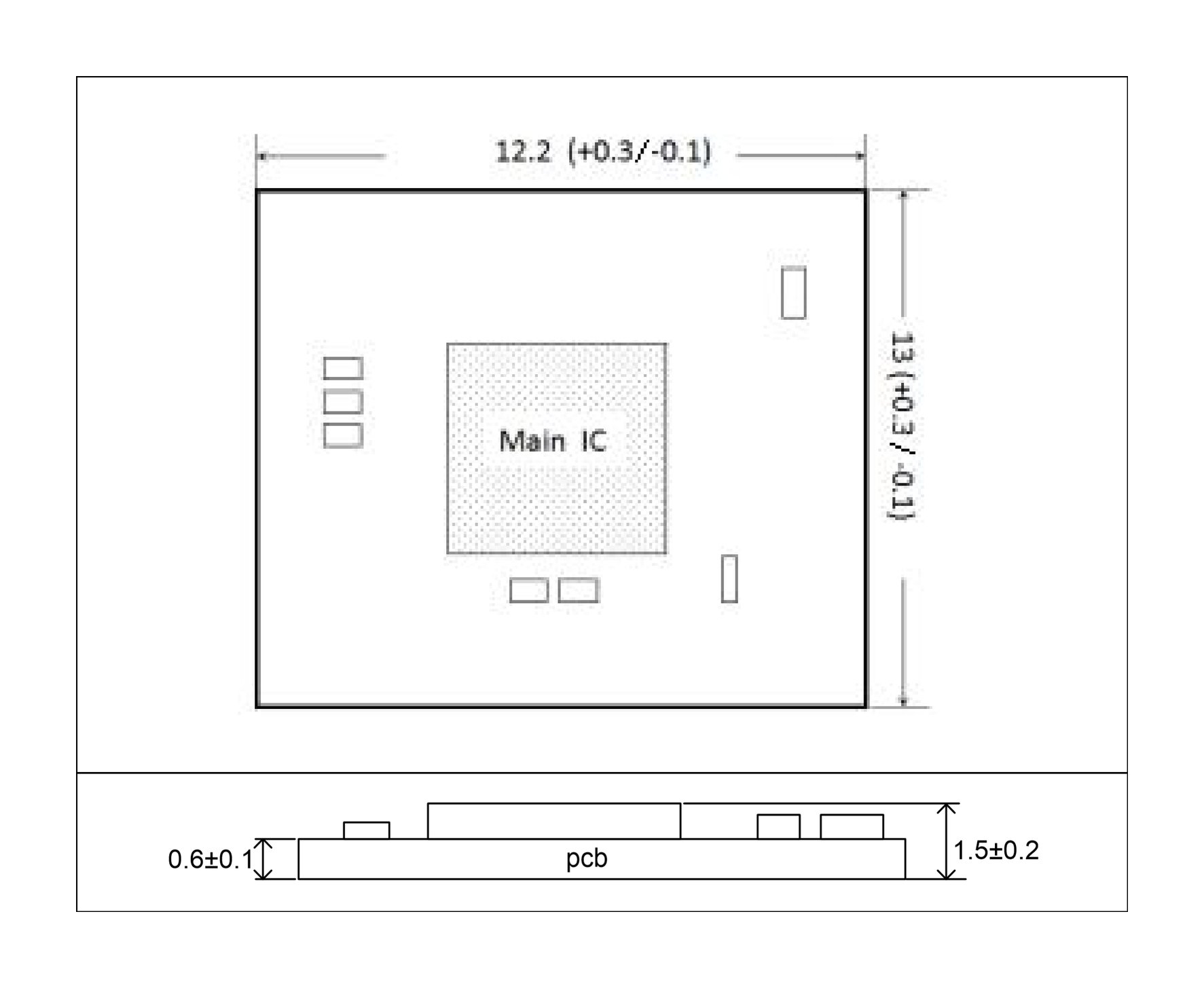 150Mbps USB2.0 Wi-Fi 4 Module 6188E-UF-VC-Outline