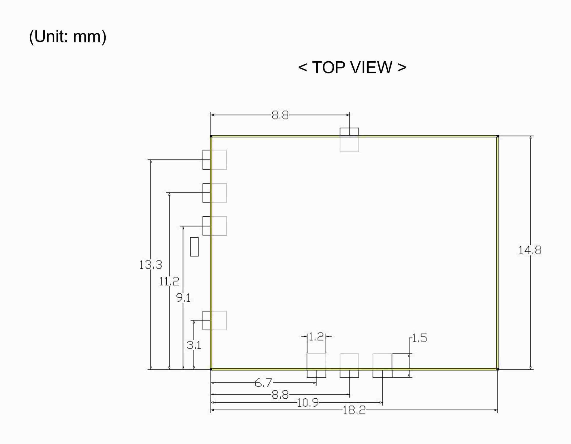 150Mbps USB2.0 Wi-Fi 4 Module 6188S-UF-Outline