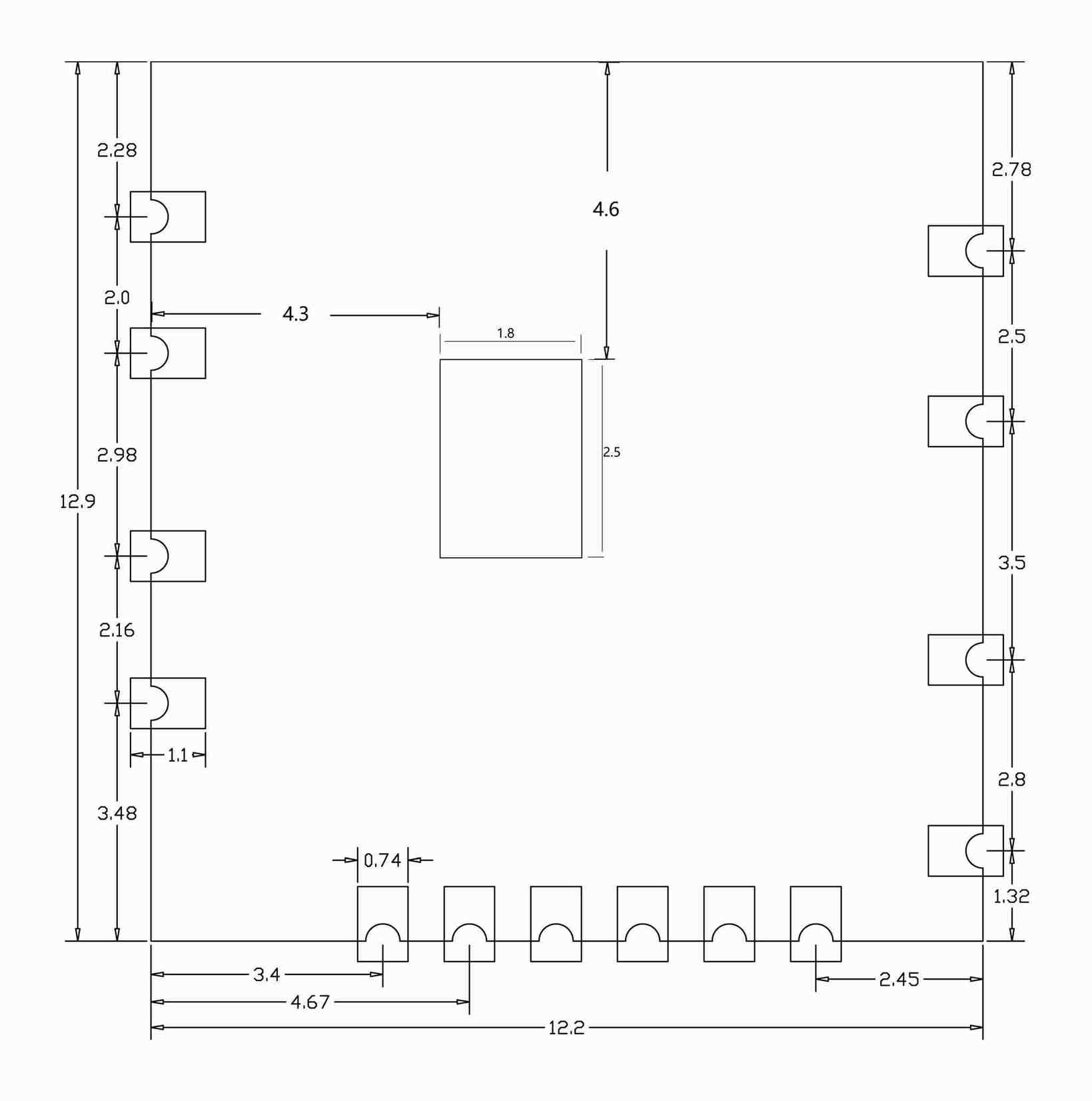 433Mbps USB2.0/USB2.0 Wi-Fi 5 Module 6221E-UUC-Outline