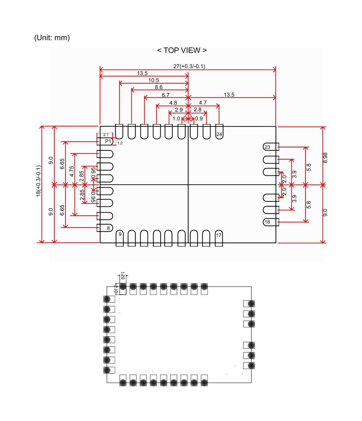 866Mbps USB3.0/USB2.0 Wi-Fi 5 Module 6222D-UUC-Outline