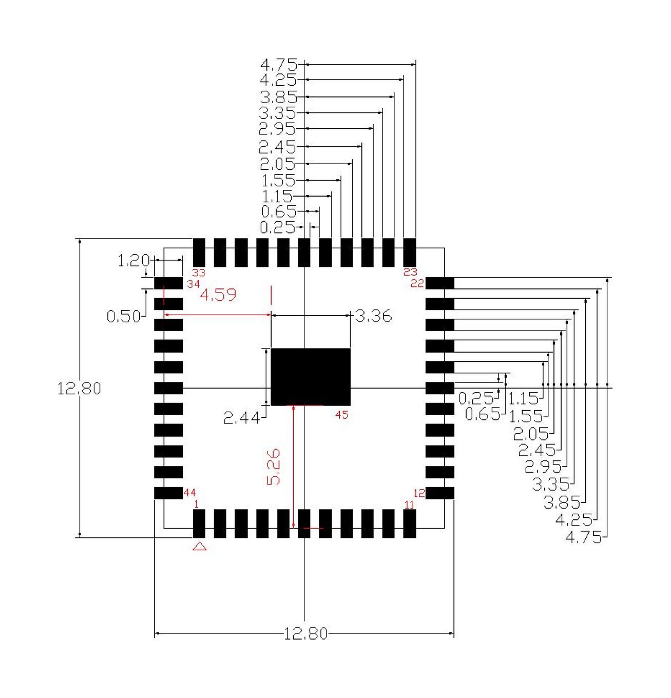 150Mbps SDIO2.0/Uart Wi-Fi 4 Module 6223A-SRD-Outline