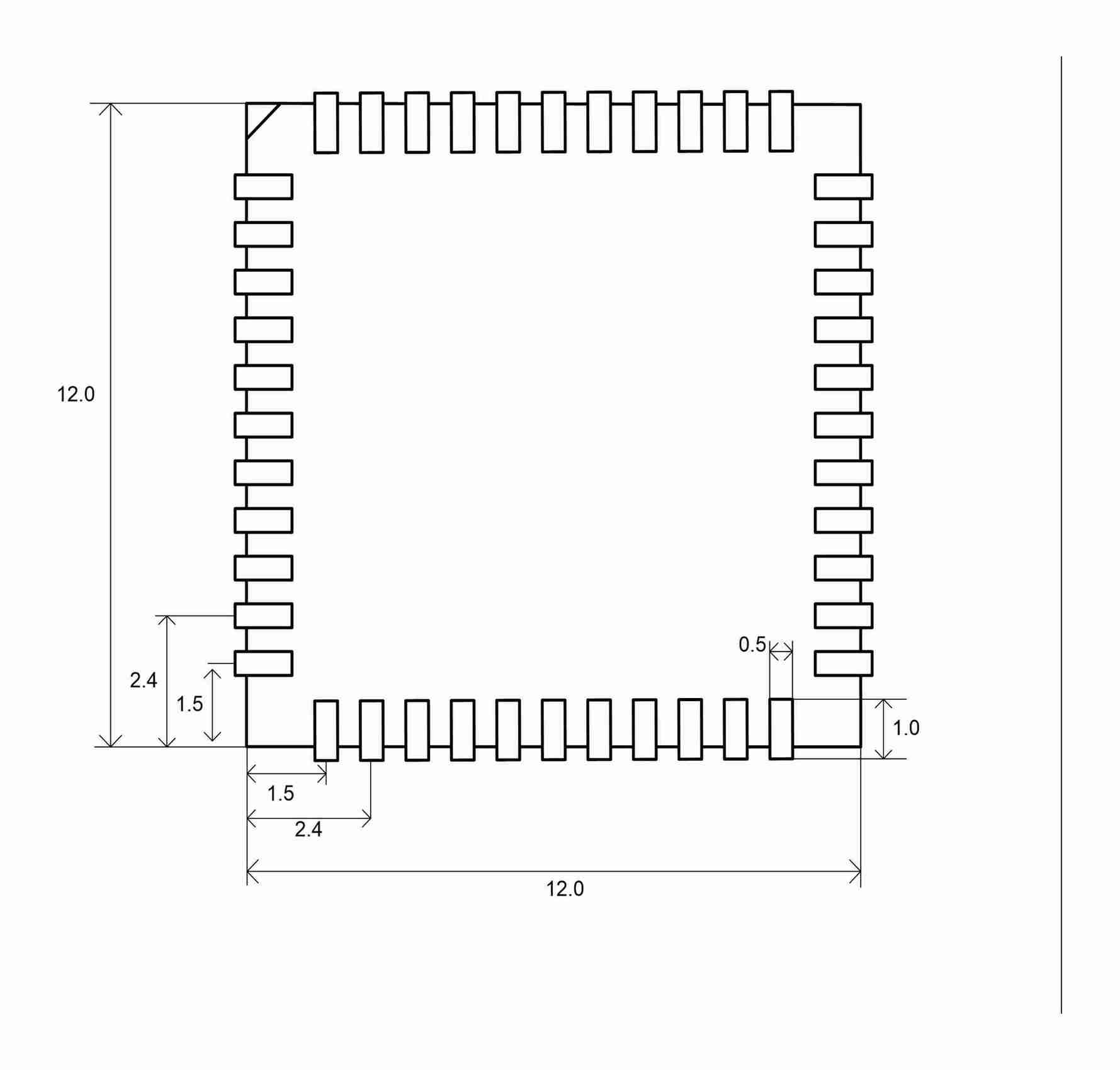 150Mbps SDIO2.0/Uart Wi-Fi 4 Module 6233A-SRB-Outline