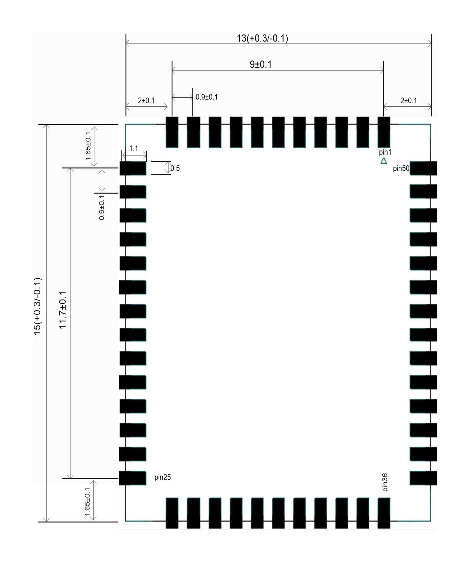 1200Mbps PCIe/Uart Wi-Fi 6 Module 6252B-PR-Outline