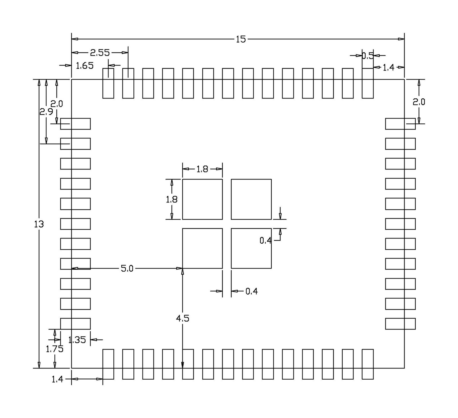 1200Mbps USB2.0 Wi-Fi 6 Module 6252B-UUB-V1.0-Outline