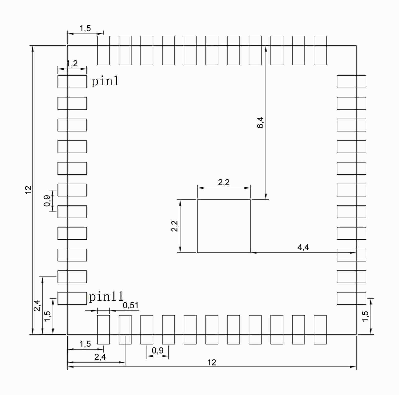 72.2Mbps SDIO2.0 Wi-Fi 4 Module F89FTSM13-Outline