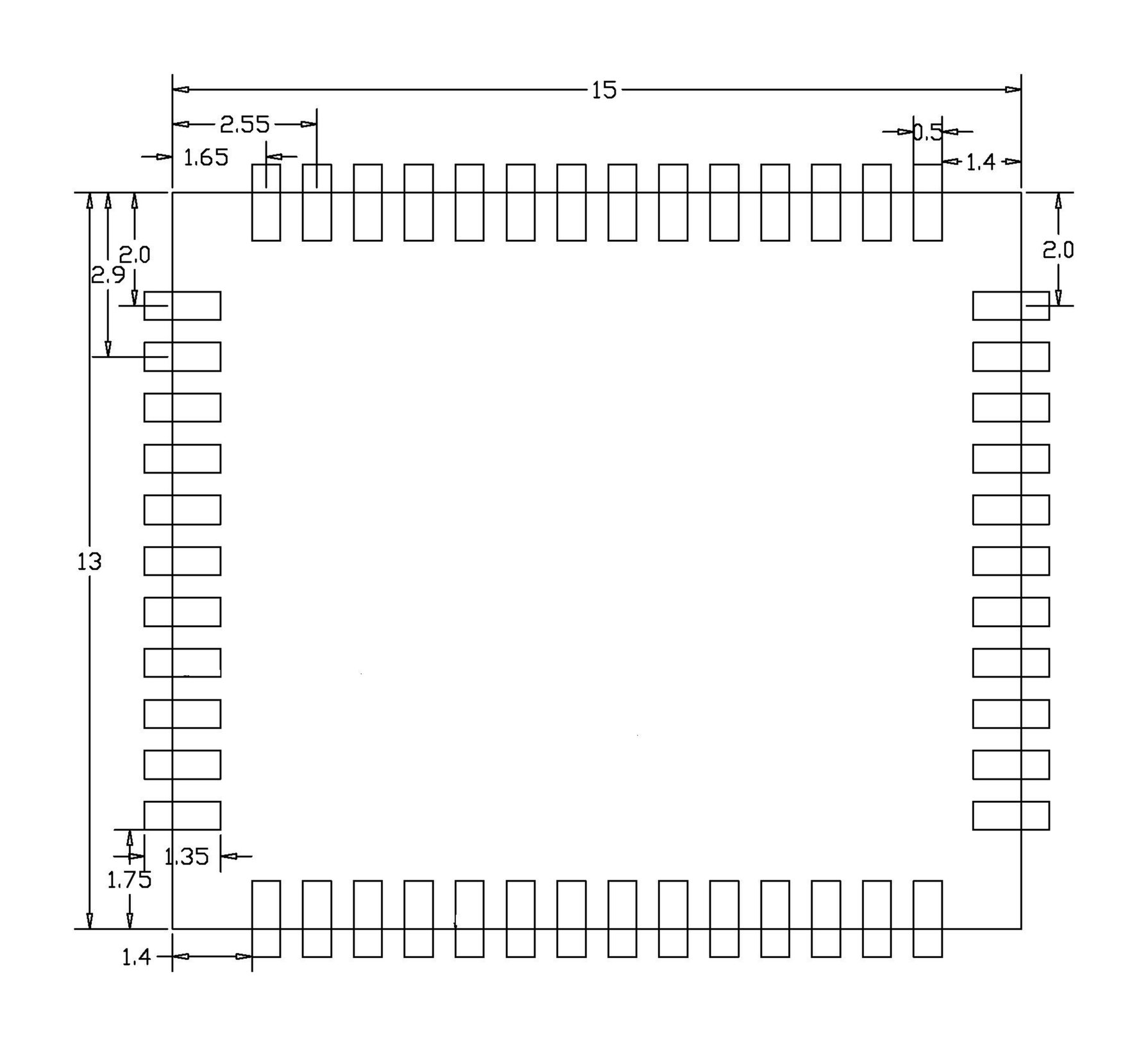 573.5Mbps SDIO Wi-Fi 6 Module N240B-SRX-Outline