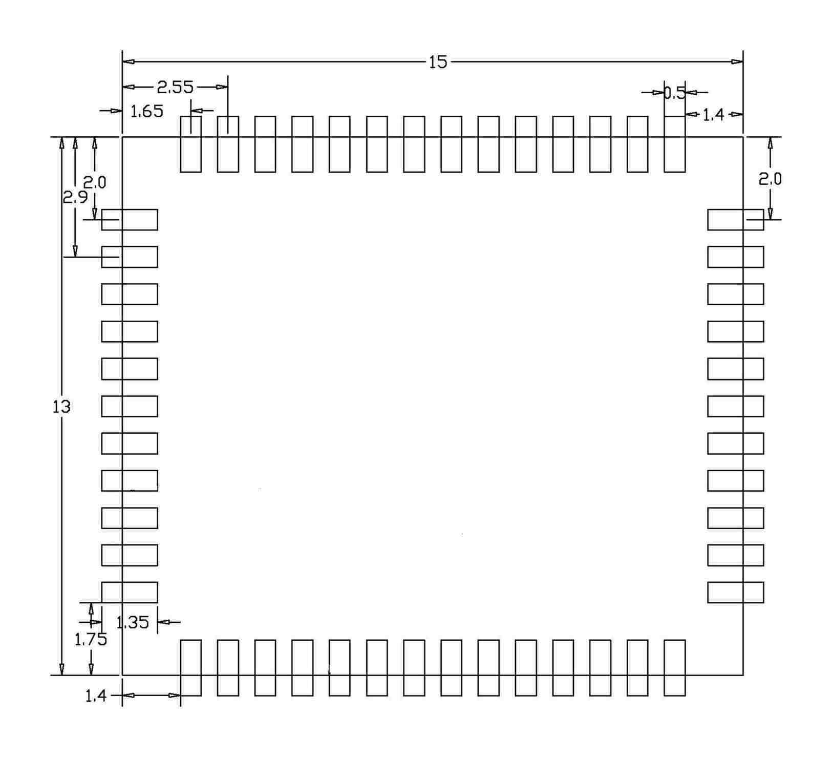 1200Mbps SDIO3.0/UART Wi-Fi 6 Module N280B-SRX-Outline