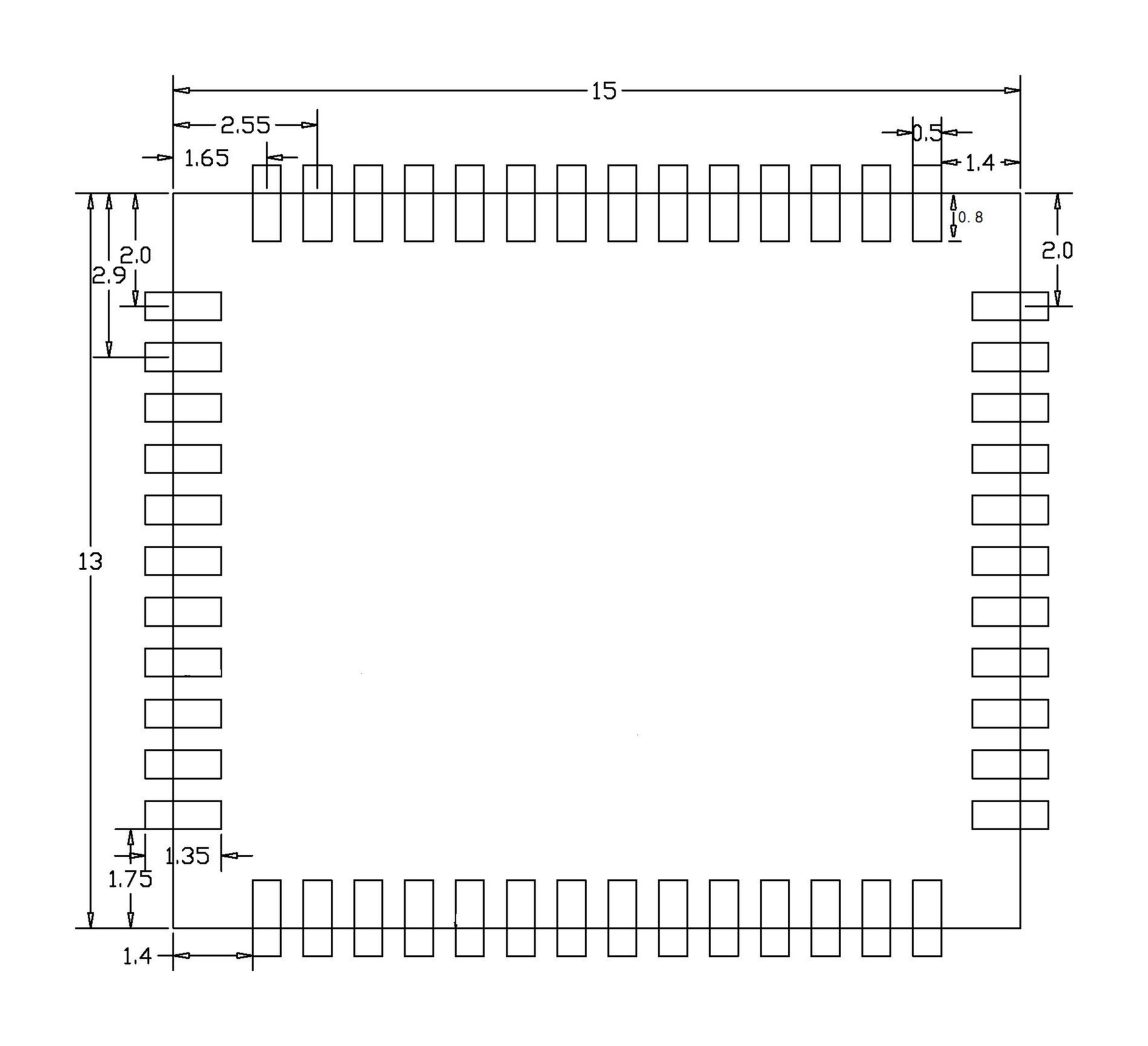1200Mbps USB2.0/UART Wi-Fi 6 Module N280B-UUX-Outline