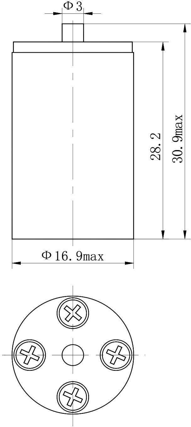 OCT-T2.5 Solenoid Pin Puller – 28VDC, 2.6mm stroke-Outline