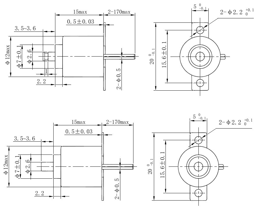 OL-6185 Solenoid Pin Puller – 0.5N, 2mm stroke-Outline
