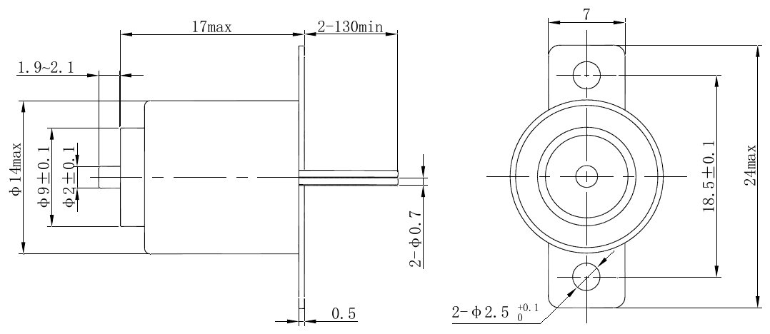 OL-6242 Solenoid Pin Puller – 2.5N, 1.9mm stroke-Outline