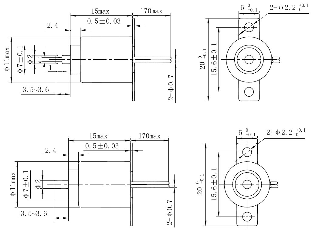 OL-6258 Solenoid Pin Puller – 0.5N, 2mm stroke-Outline