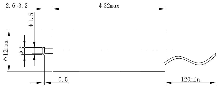 OL-6260 Solenoid Pin Puller – 0.5N, 2.6mm stroke-Outline