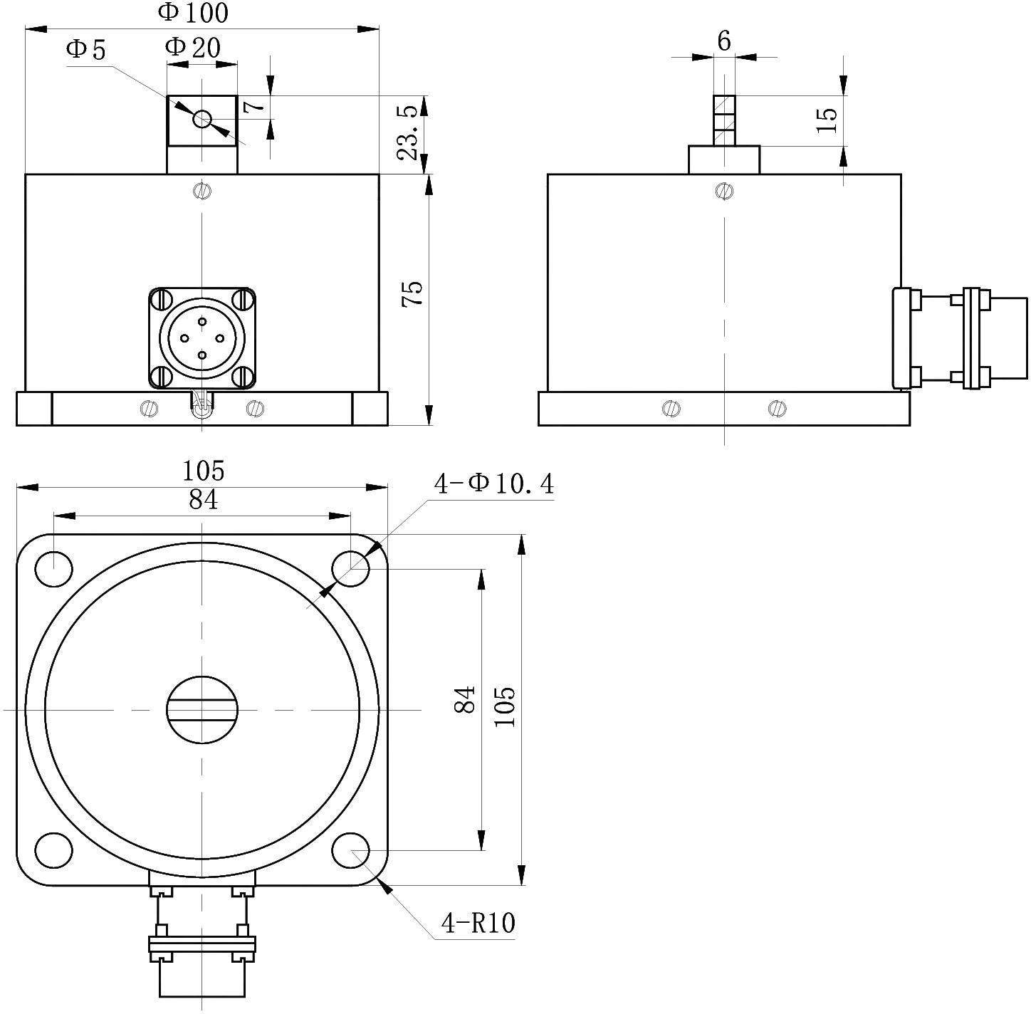 OL6129 DC Solenoid – 26VDC, ≥64kg, 4mm stroke-Outline