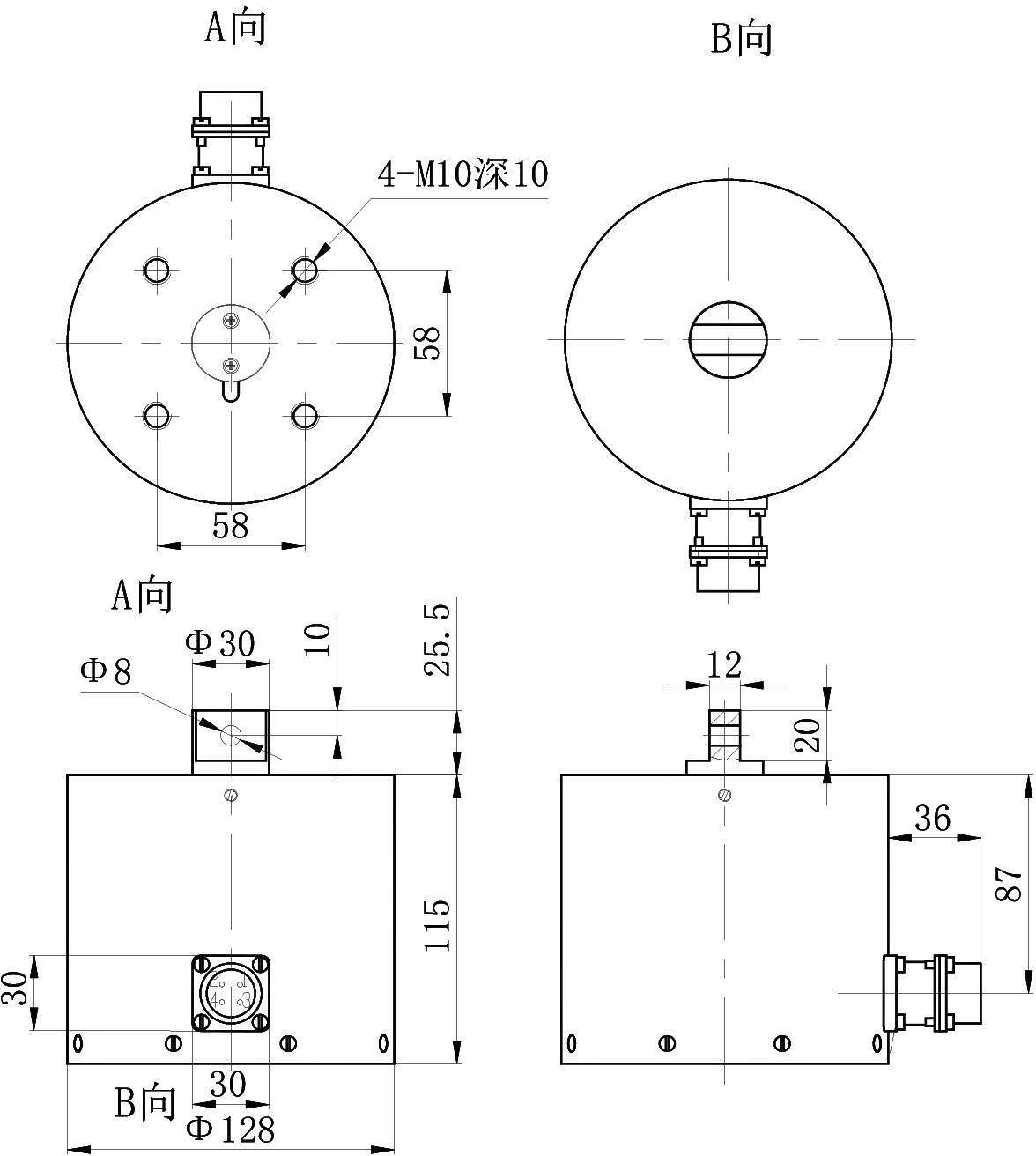 OL6131 DC Solenoid – 26VDC, ≥110kg, 4mm stroke-Outline