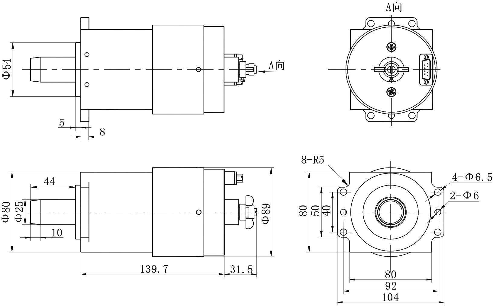OL6145 DC Solenoid with Status Detection – 26VDC, ≥20kg, 20mm stroke-Outline