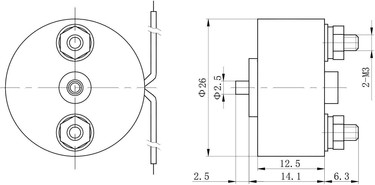 OL6188 Trip Solenoid – 12VDC, ≥8N, 1.3mm stroke-Outline