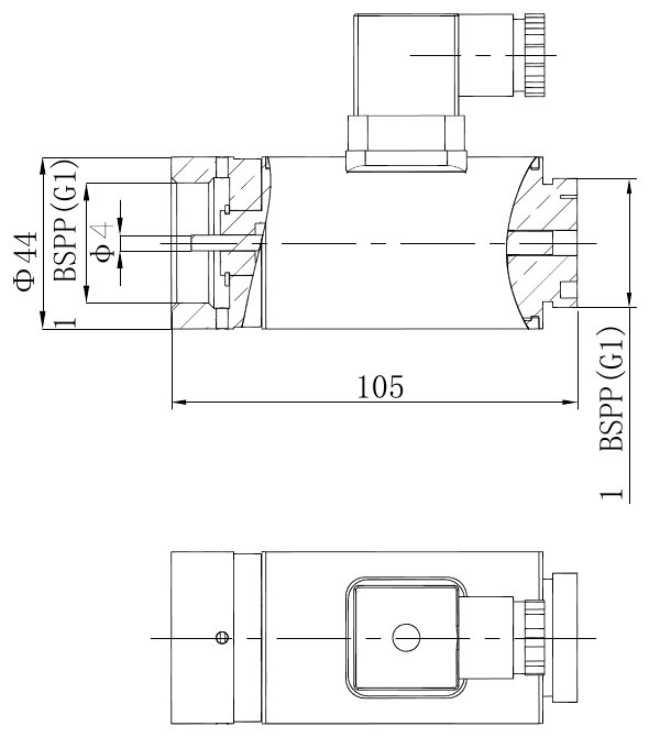 OL6195 DC Solenoid – 24VDC, 4.4mm stroke-Outline