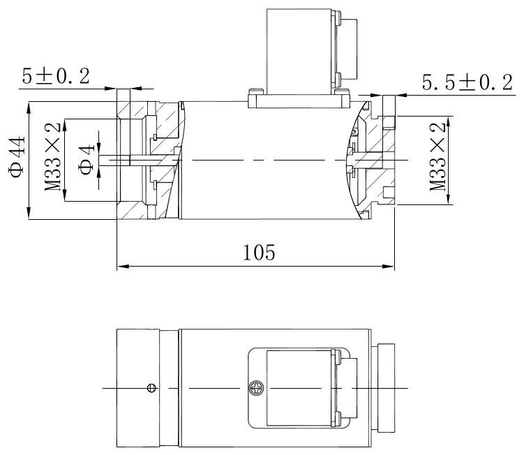 OL6219 DC Solenoid – 24VDC, 4.4mm stroke-Outline