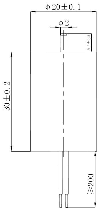 OL6235 DC Solenoid – 7VDC, ≥10.0N, ≥2.5mm stroke-Outline