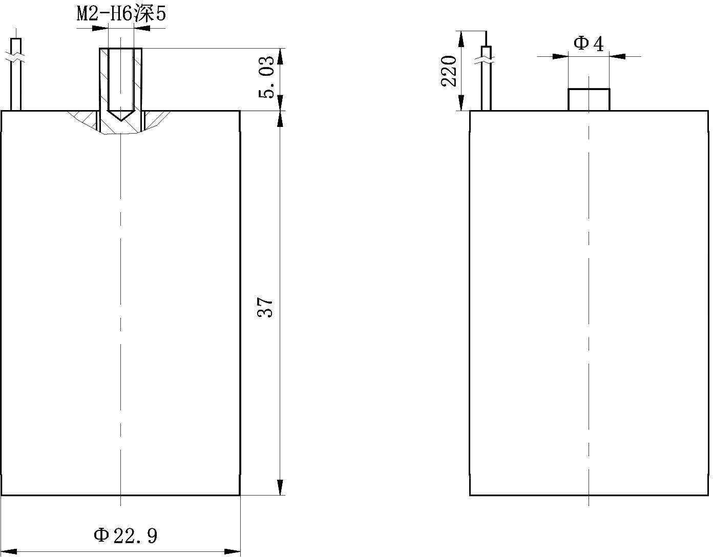 OM6018T Magnetic Latching Solenoid – 28VDC, ≥40N, 2.96mm stroke-Outline