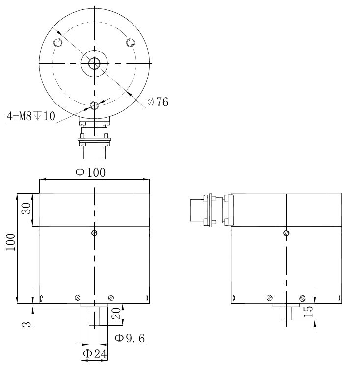 OT6217 DC Solenoid – 26VDC, ≥50kg, 5mm stroke-Outline