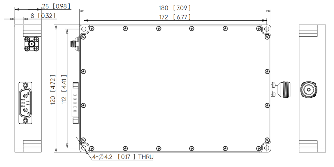 2-6GHz 150W Ultra-Wideband Solid-State Power Amplifier-Outline