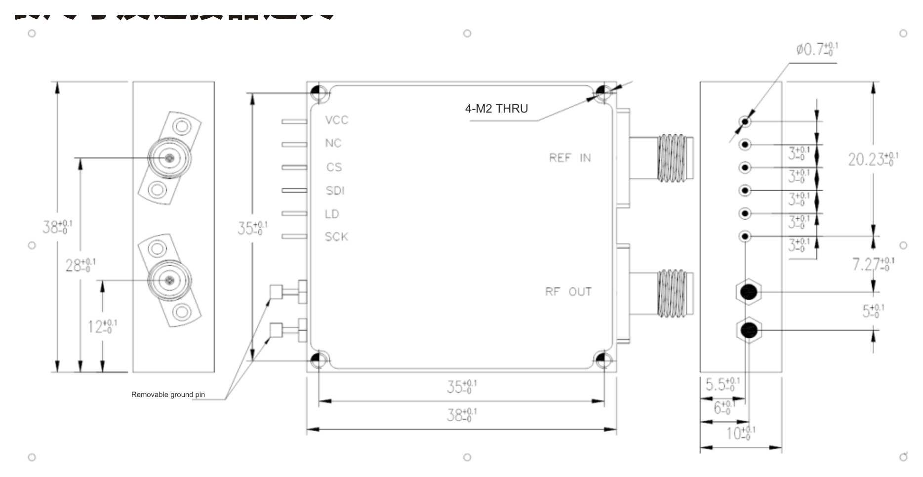 200 MHz to 15 GHz, SPI Frequency Synthesizer – OTFS14-15-Outline